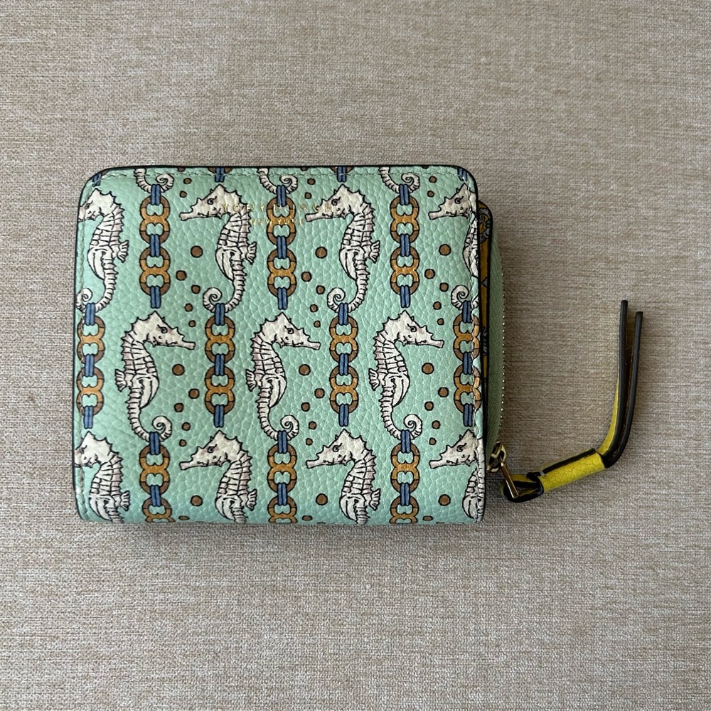 Authentic Gently Used Tory Burch Seahorse Pattern Wallet